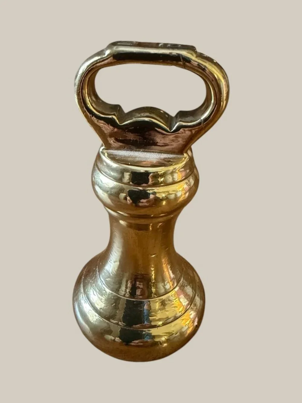Antique H Pooley Liverpool 2 LB Brass Bell Scale Weight Victorian Edwardian